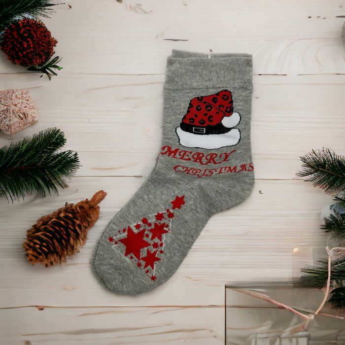 Sosete din bumbac cu decoratiuni de Craciun, unisex, 39-42 EU/43-46 EU