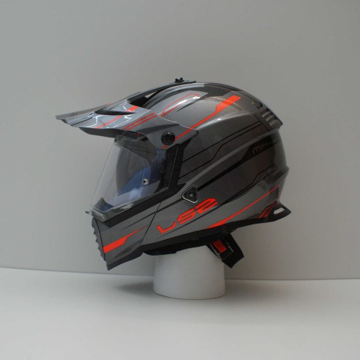 LS2 MX436 PIONEER EVO KNIGHT Titanium Orange размер M