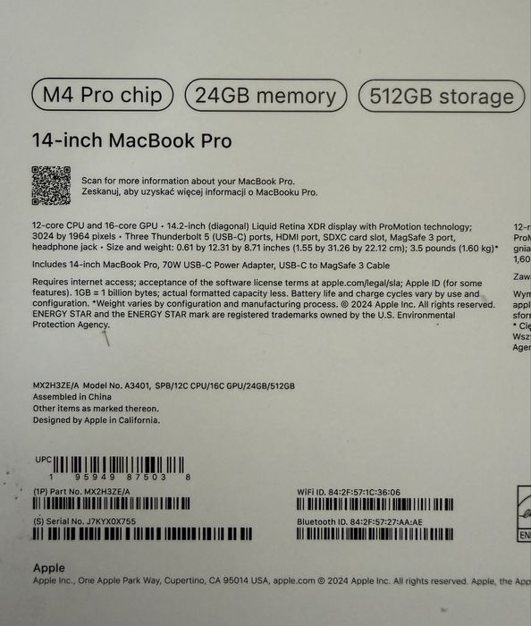 MacBook Pro 14” с Apple M4 Pro, 24GB RAM, 512GB SSD — миниатюра 3
