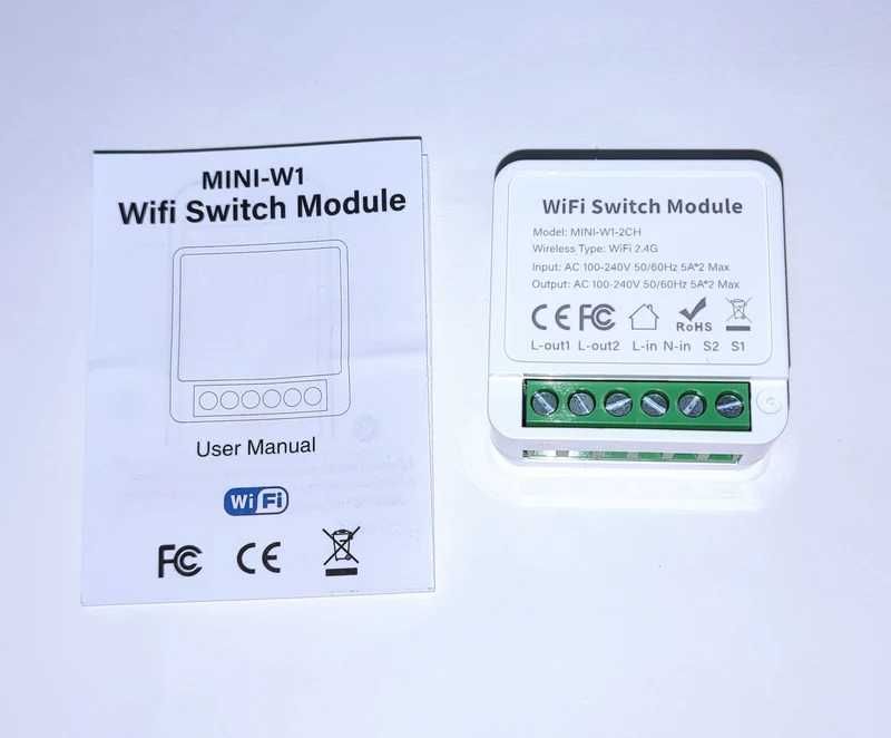 Умный двухканальный мини-выключатель Tuya 2*5 А с поддержкой Wi-Fi