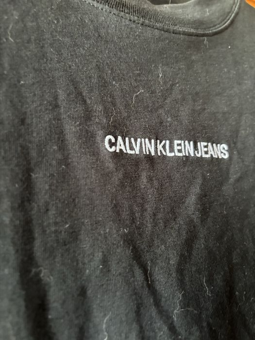 Rochie Calvin Klein Jeans neagră, mărimea S, 100% bumbac, logo lateral