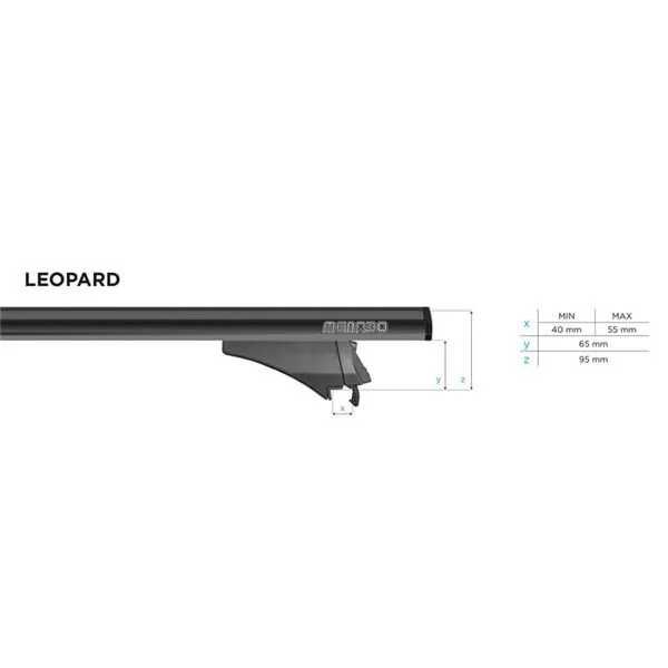 Bare transversale aero Menabo Leopard Black pentru bare longitudinale