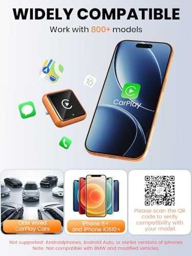 Нов Безжичен CarPlay Адаптер W2 USB Type-C iPhone iOS 10+ кола телефон връзка