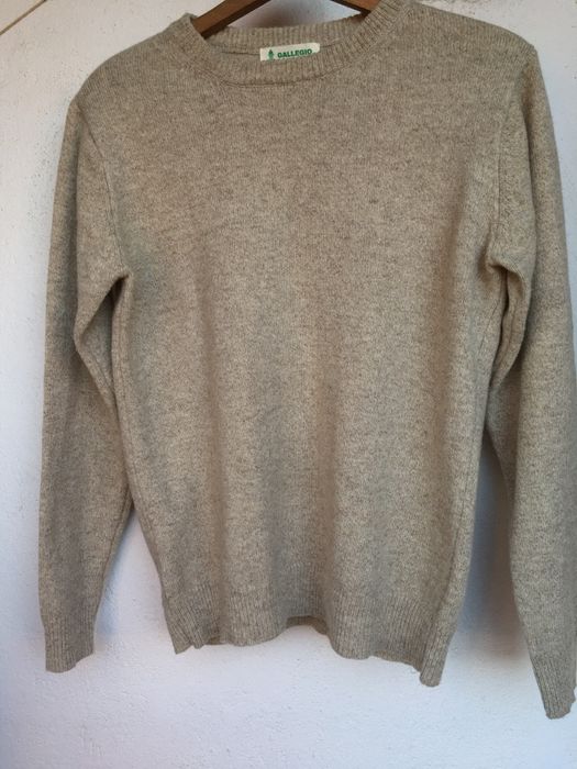 Вълнен винтидж италиански пуловер беж, С
