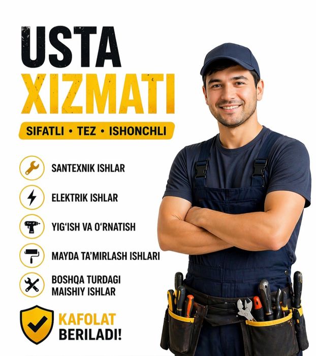 Usta  xizmatlari televizor qotirish ornatish beton buzish