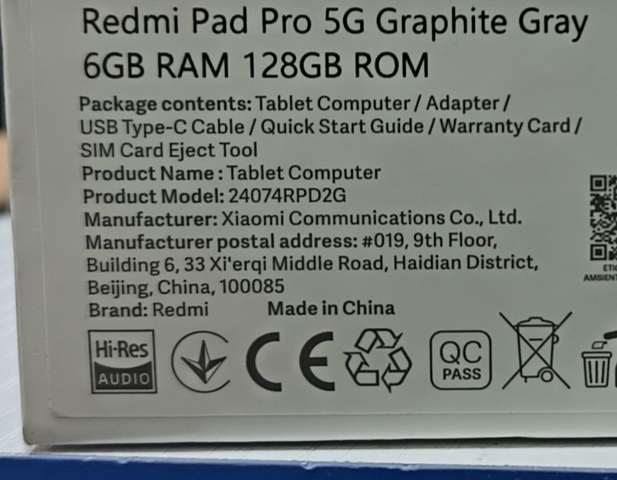 Red mi pad pro 5G  6/128 gb