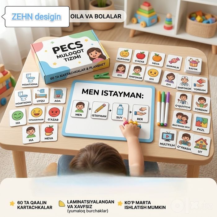 Карточки PECS — Визуальный обучающий набор для детей с задержкой речи