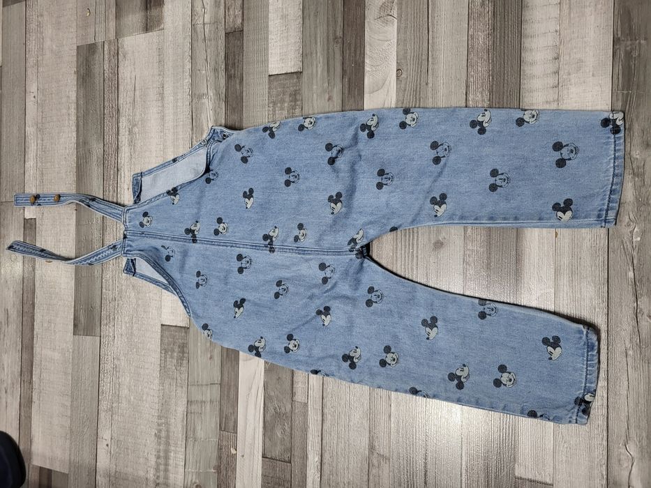 Salopeta HM mar. 98 cu Mickey Mouse, denim  bleu