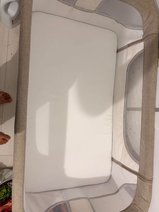 Pat 4in1 MoMi Smart Bed, Inaltime Reglabila, Cadru Poliester/Otel, 15kg, Bej
