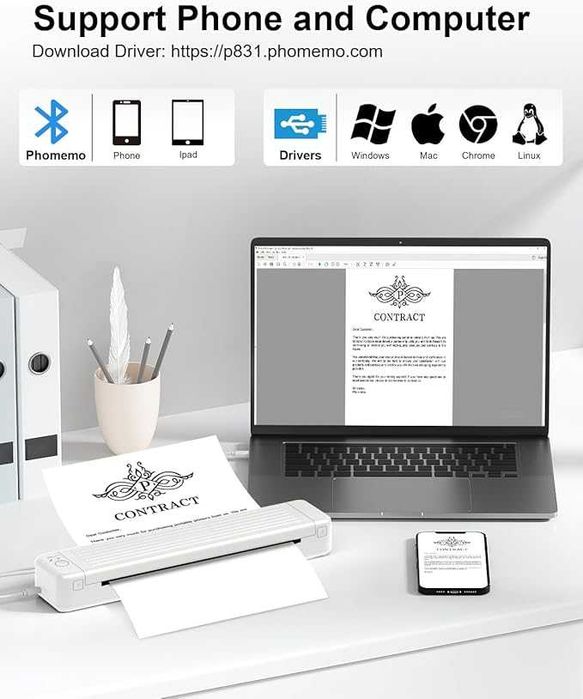 Термотрансферна лента , съвместима с преносим принтер Phomemo  2 ролки