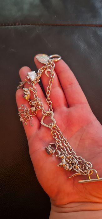 Brățară argint masivă charmuri 70g okazie