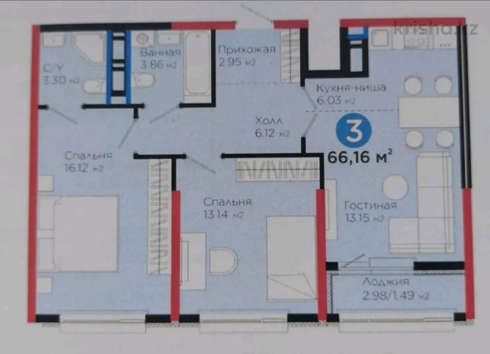 Евротрешка в ЖК Бирлик ,Bi-group застройщик!