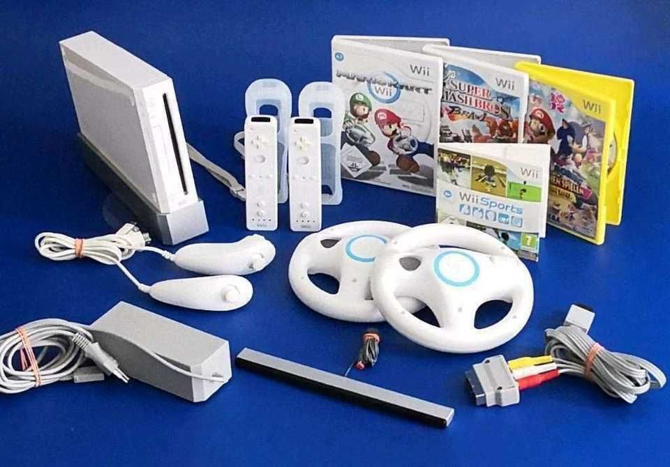 Set Gaming Nintendo WiiI 300 jocuri+2manete+2nunchuck+2volane
