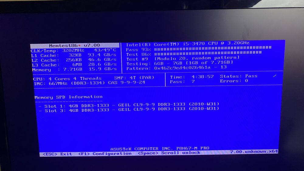 Asus P8H67-M PRO + i5 3470 +8GB ram