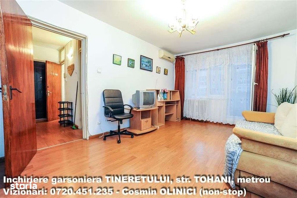 Inchiriere garsoniera TINERETULUI (Tohani), dec., metrou, pet friendly