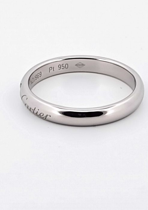 Inel Original Cartier C de Cartier  Logo Diamond Pt 950 - Marimea 53