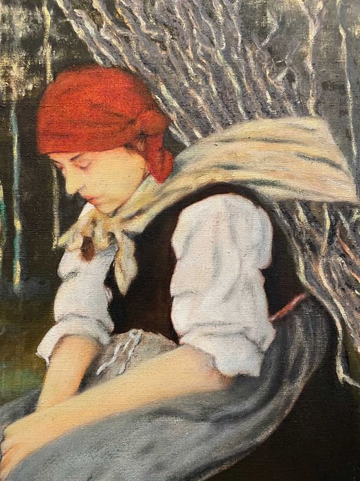 tablou  pictura veche pe panza pictura pe panza pictura in ulei