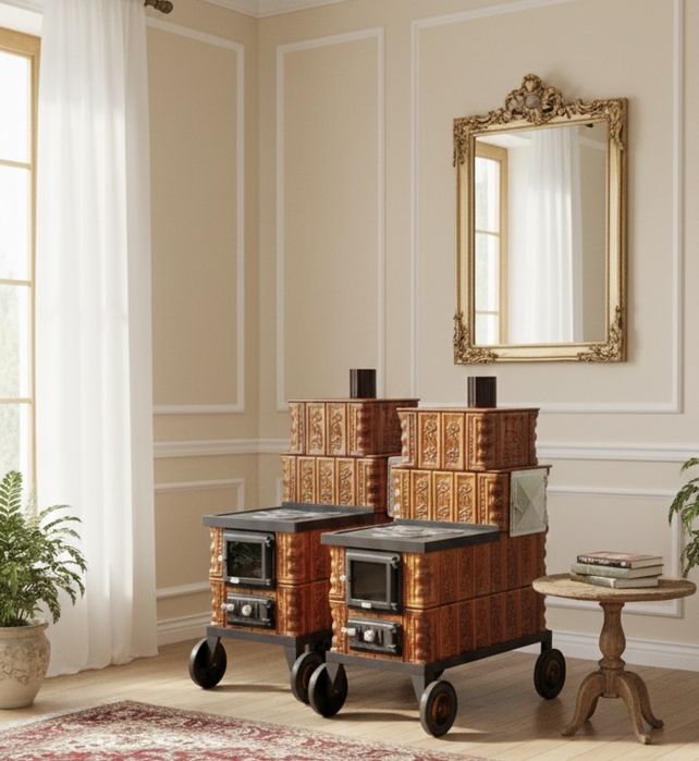 Set 2 Sobe Teracota cu rotile