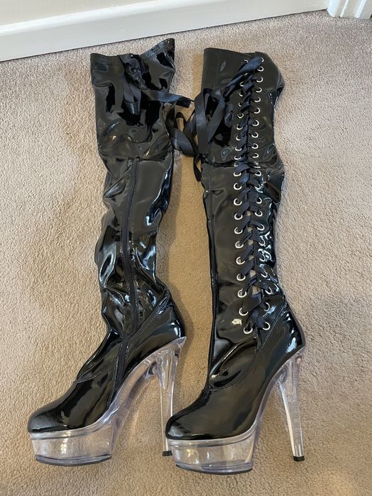 Cizme Peste Genunchi PVC  41