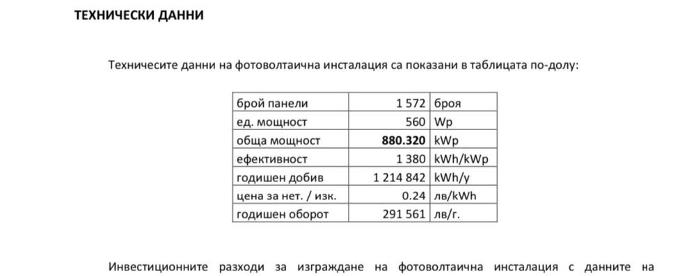 Фотоволтаична централа 880 kWp  Присъединена! върху промишлен обект