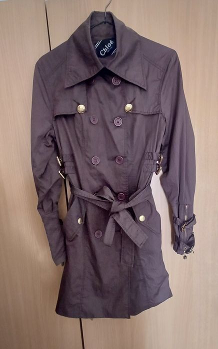 Trench scurt  satin CHLOE