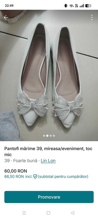 Pantofi dama mireasa/eveniment mărime 39