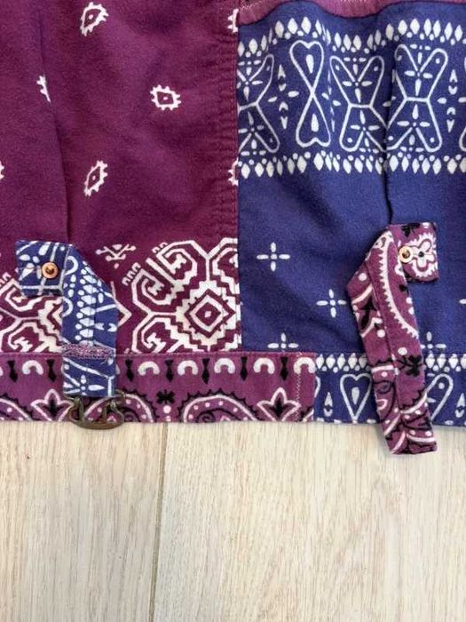 Kapital Reversible Bandana 1st Flannel Button Up Jacket Purple Sax