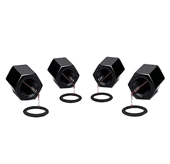 Капачки за вентили на гуми 4бр. с Ключодържател Ключ за стягане Металн