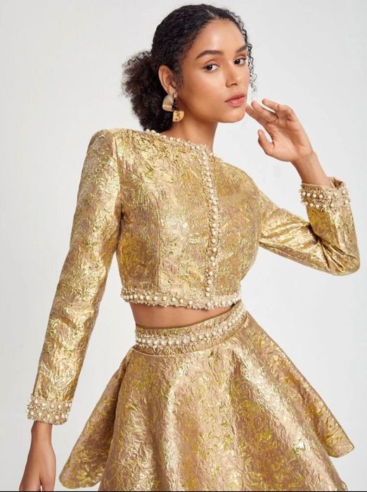 Дамска златист сет от тафта