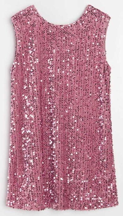 Rochie mini - Livrarea 5 lei - NOUĂ - cu paiete roz