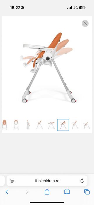 Scaun de masa Peg Perego 2 in 1 Prima Pappa Zero Follow Me