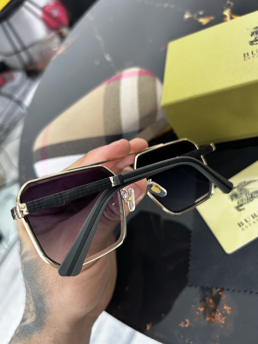 Ochelari de soare Burberry Polarizați UV400 Unisex Luxury Black Gold Noi în Cutie