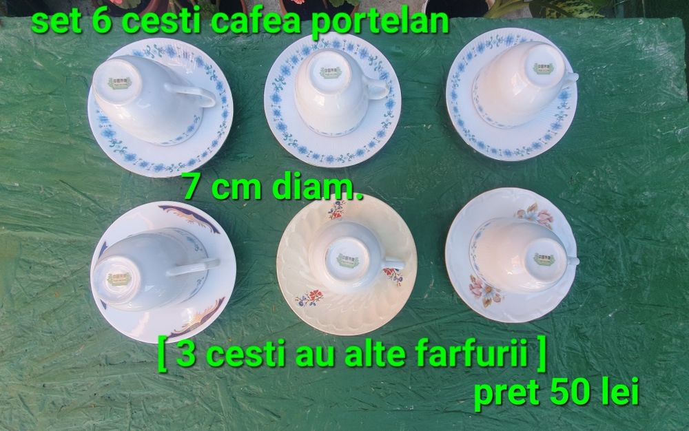Set 6 cesti cafea portelan