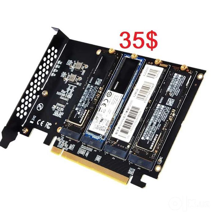 Адаптер SSD-M2х4/PCI-E4.0 X16 для NVMe SSD х4