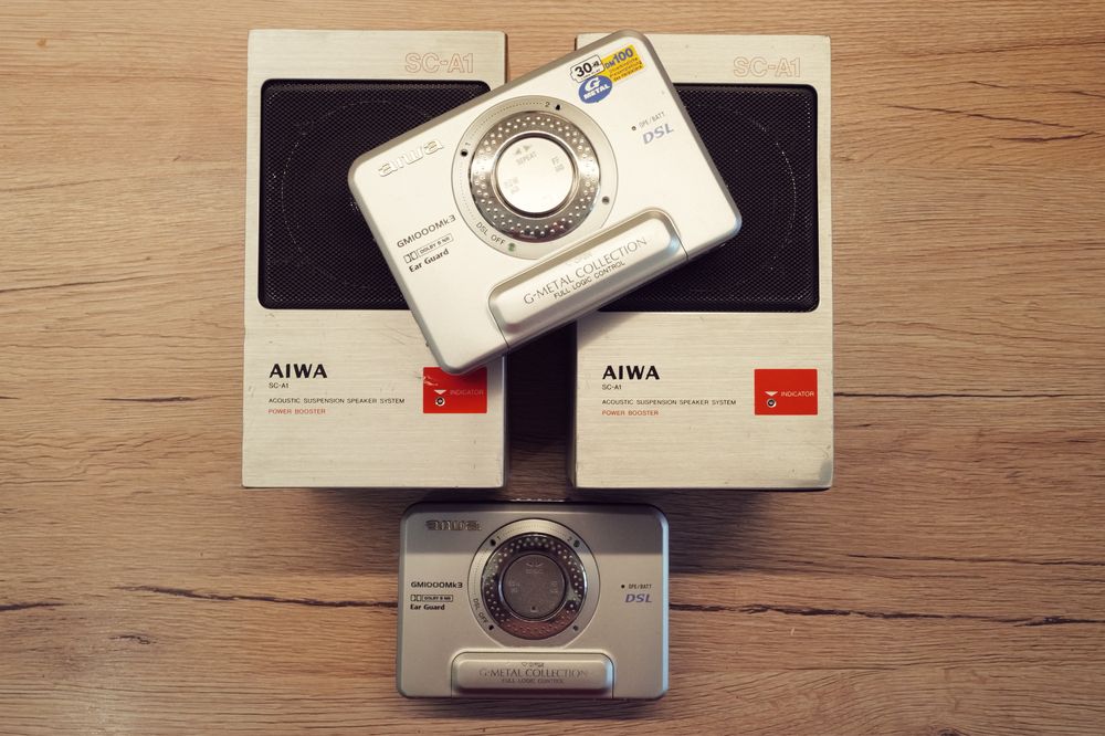 Set boxe Aiwa Walkman GM1000 Mk3  portabile SC-1A stare buna
