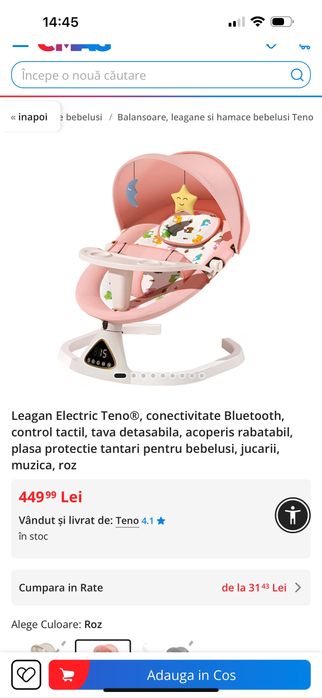 Leagăn electric bebelusi
