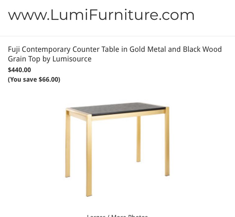 Masă de bar Lumisource din metal inox blat lemn culoare negru