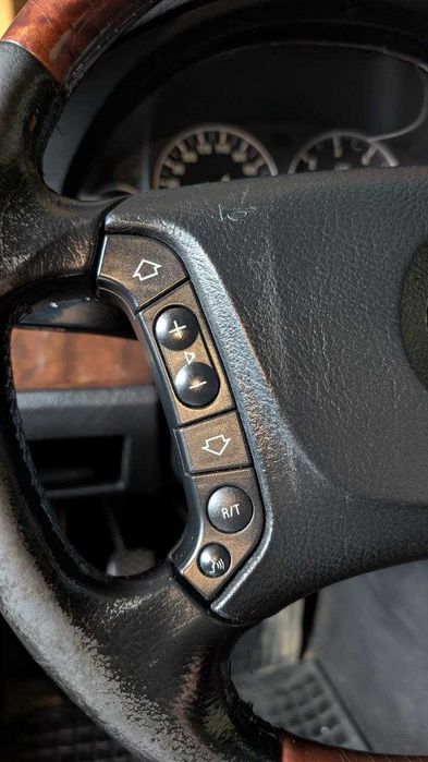 Volan BMW E39 E38 E53 multifuncțional lemn + piele cu airbag
