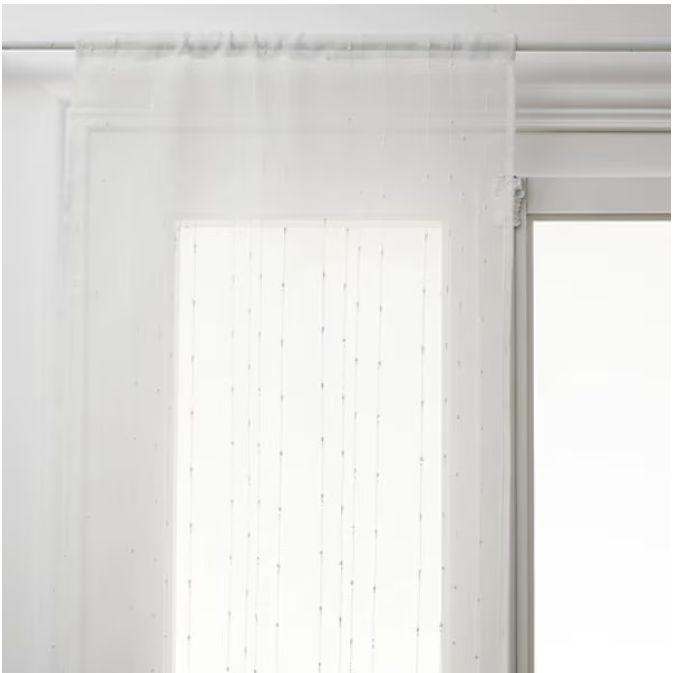 Set 2 perdele voilage Anissa, 60 x 160 cm, Polyester, Culoare Alb