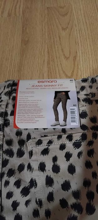 Blugi dama animal print ,cu eticheta ,marime M/40