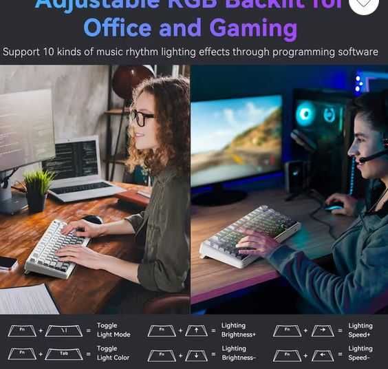 Tastatura Gaming Mecanica Bluetooth Wireless - RGB - switch !