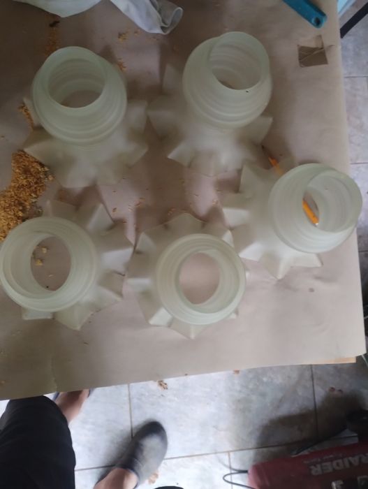 Vand candelabru din sticla cu toate piesele