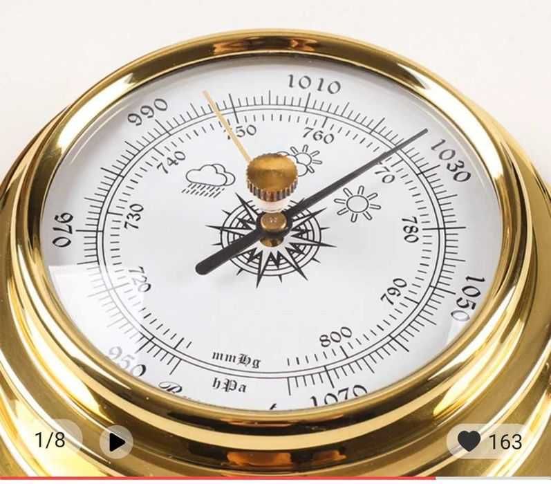 Барометър  за яхти  и лодки  Ф98х38мм Wall weather station