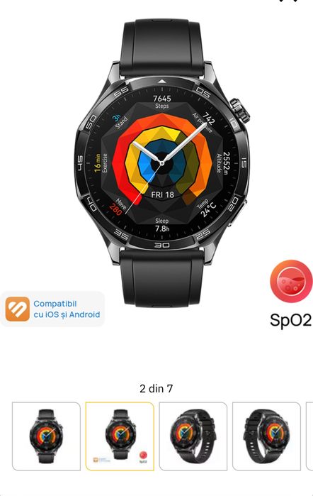 HUAWEI Watch GT 5 46mm, GPS, Android/iOS, sigilat, transport inclus