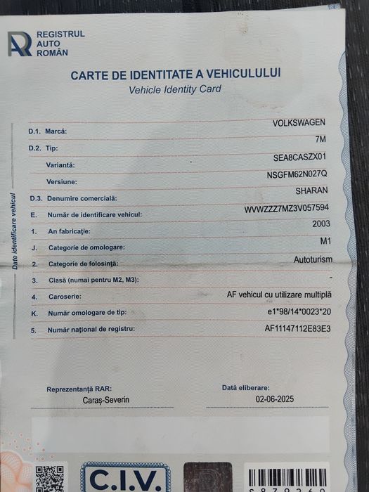 Vw sharan 1,9 diesel 131  cai acte la zi se da doar cu fiscal pe loc.