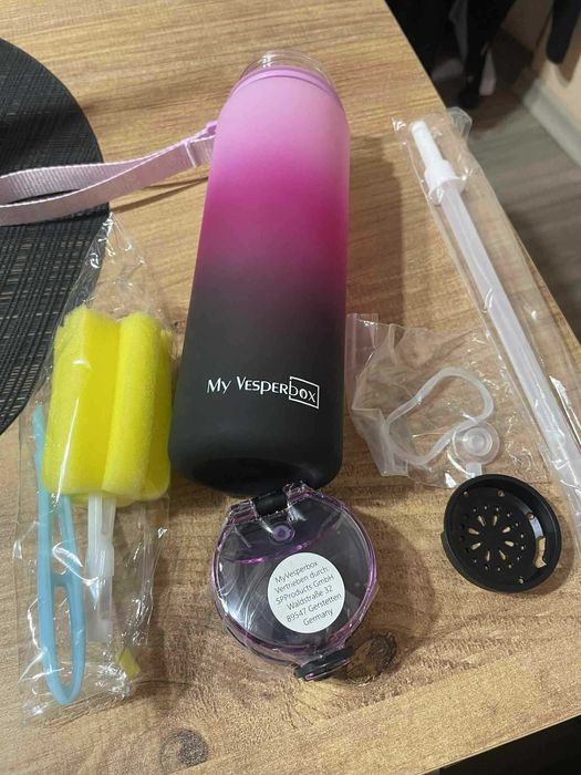 Дамска Детска бутилка за вода 500ml BPA free - Спортна, женска, розова