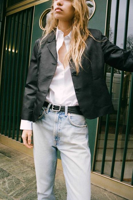 Комплекти Зара зелен 100 % вълна и черен полиамид НОВИ с етикет