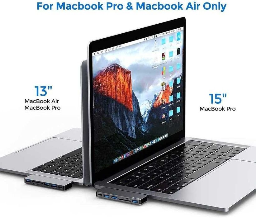 RayCue Алуминиев USB C хъб, 6 в 1 адаптер за MacBook Pro