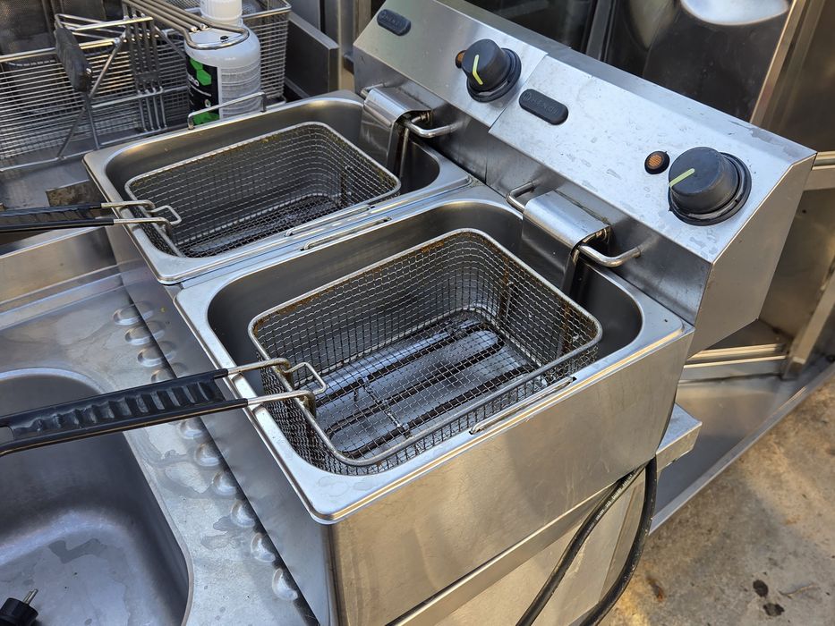 Friteuza dubla cu banc sau fara banc, electrica sau gaz