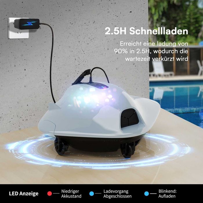 Безжична прахосмукачка за басейн Pool Robot с батерия 40 W